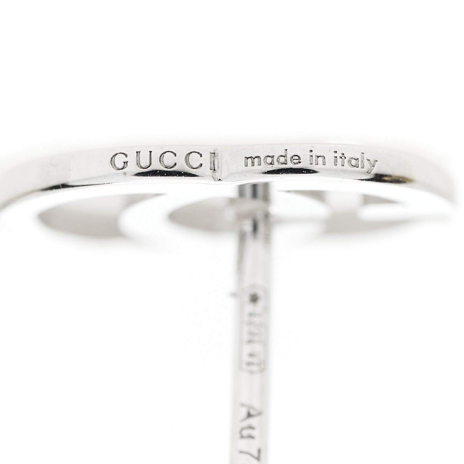 Gucci 18K White Gold GG Tissue Stud Earrings 4 of 6