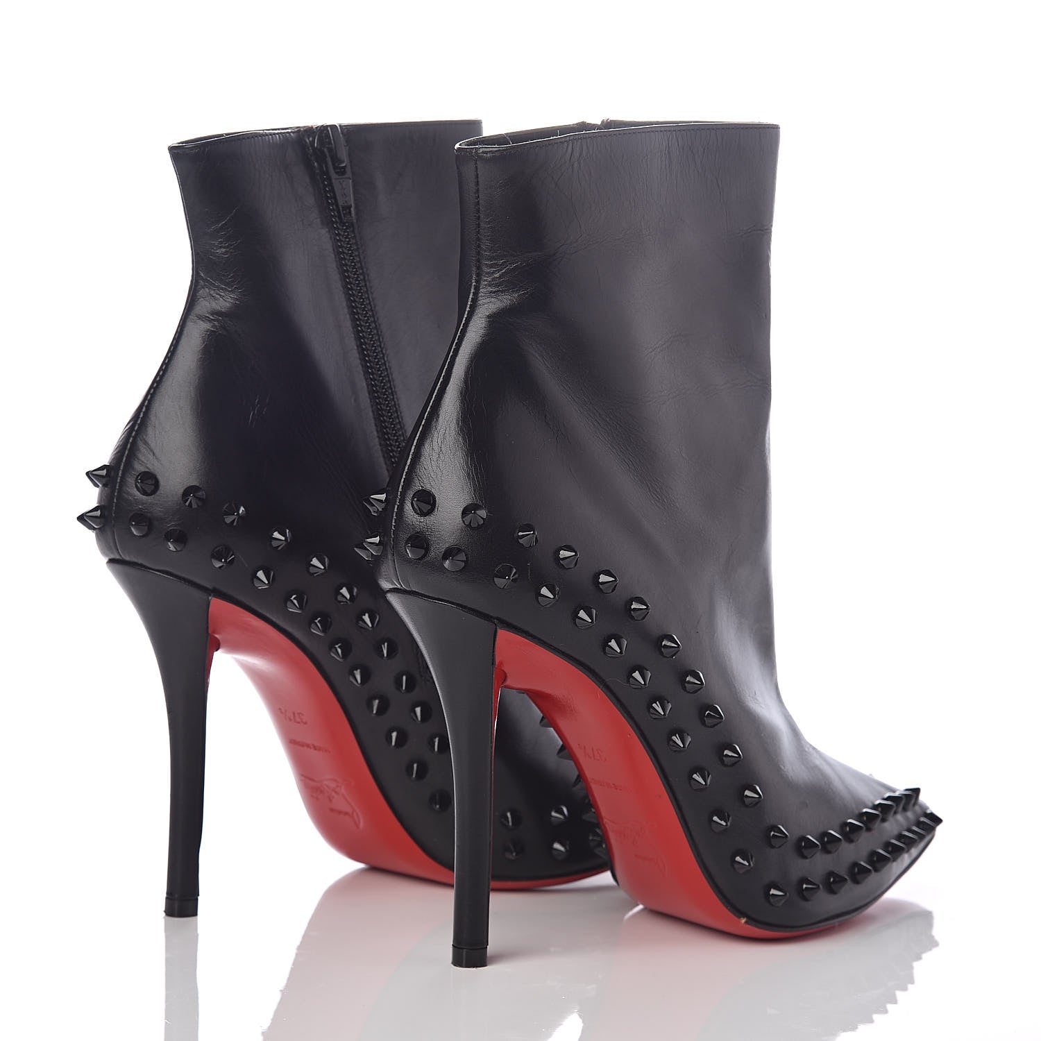 Christian Louboutin Calfskin Willetta 100 Ankle Boots 37.5 Black 4 of 6