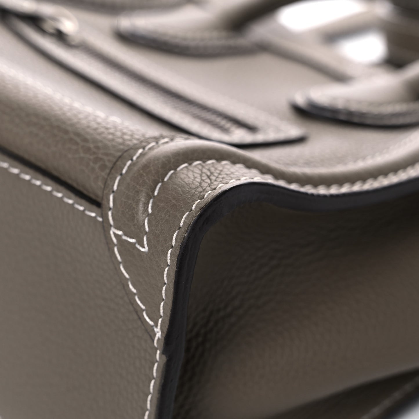 Drummed Calfskin Nano Luggage Souris