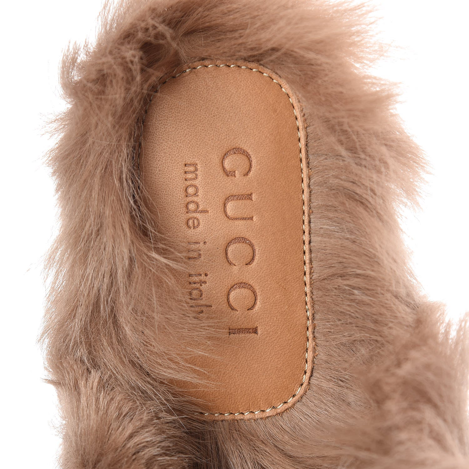 Gucci Goatskin Fur Web GG Mens Princetown Slippers 5 Cocoa 6 of 8