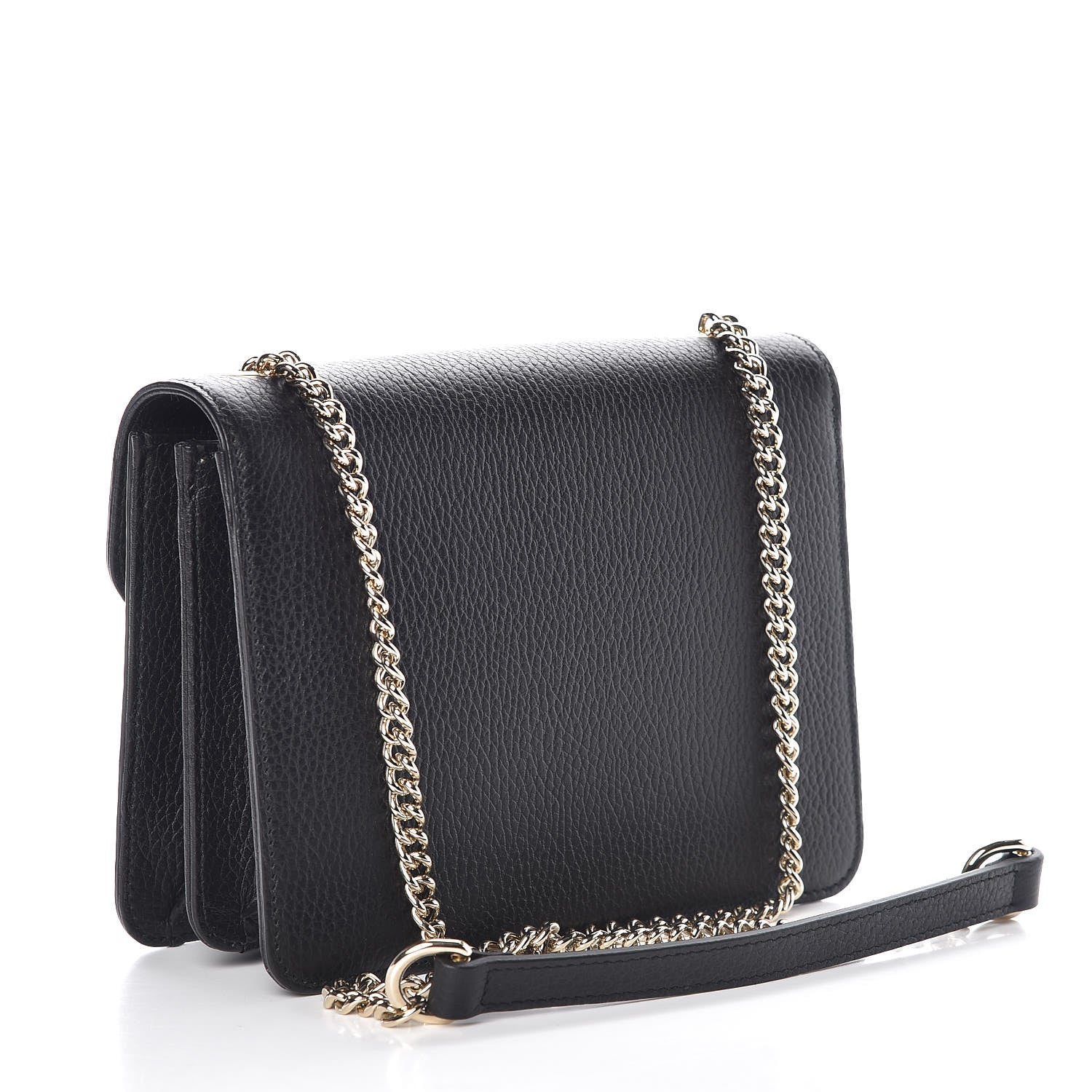 Gucci Dollar Calfskin Small Interlocking G Shoulder Bag Black 3 of 7