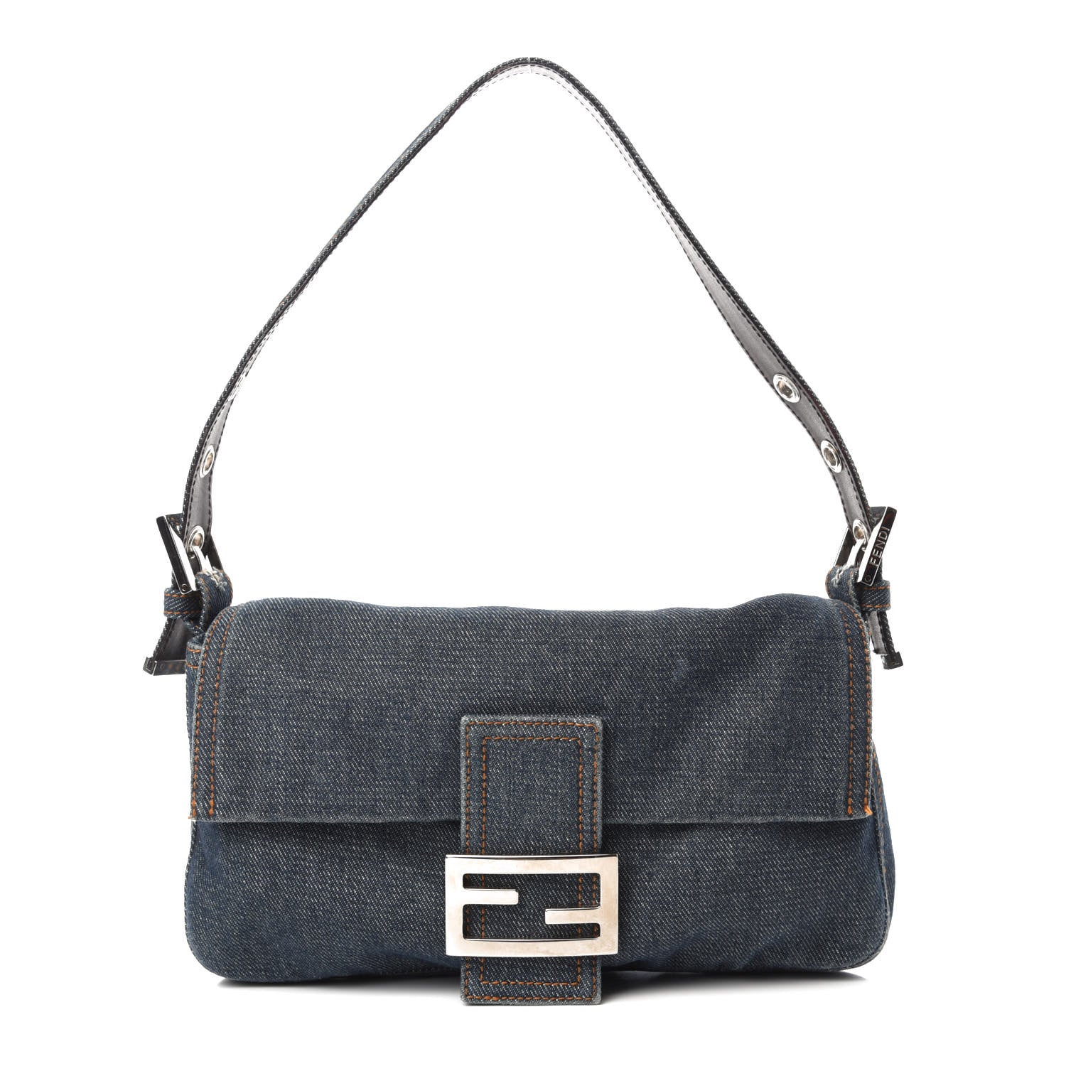 Fendi Denim Baguette Blue 1 of 12