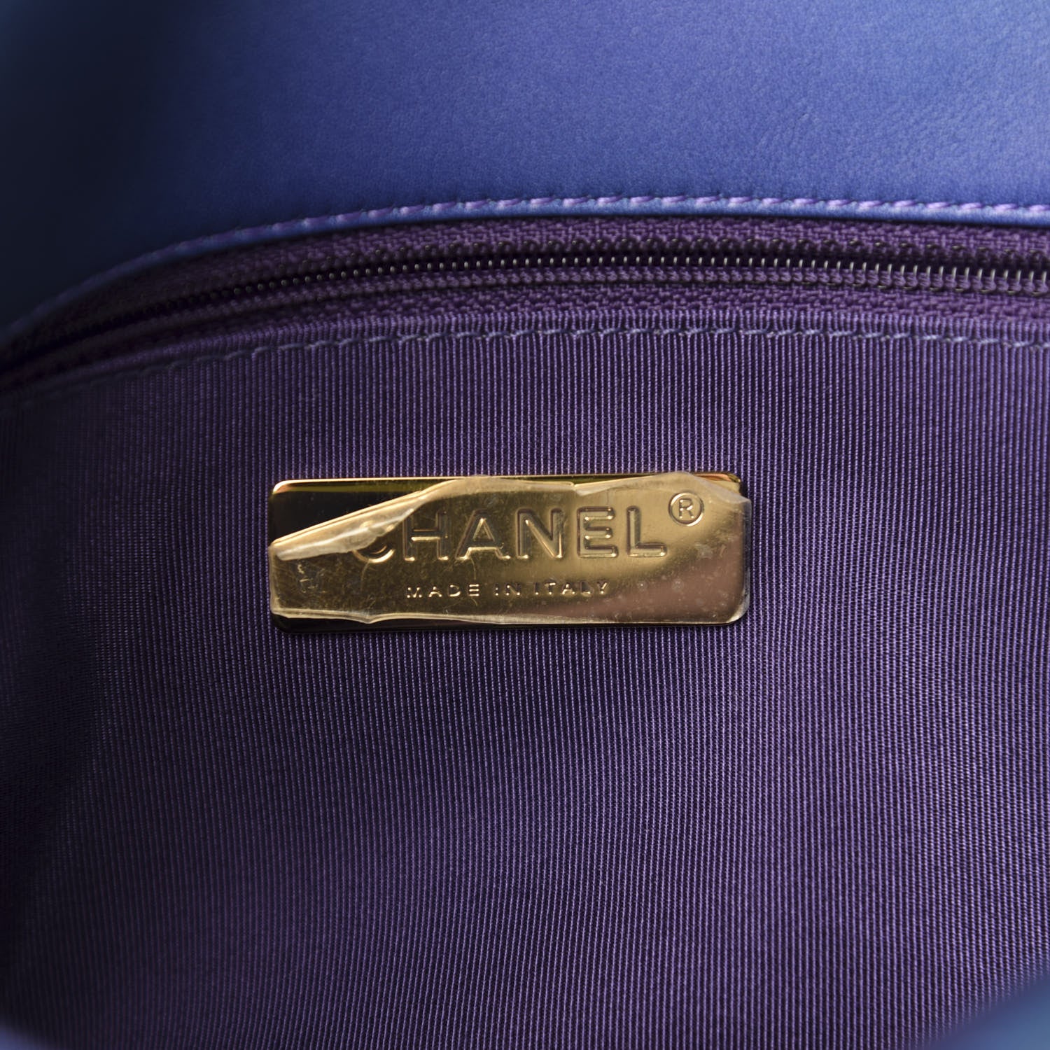 Chanel Tie Dye Calfskin Quilted Medium Chanel 19 Flap Blue Purple 7 of 13