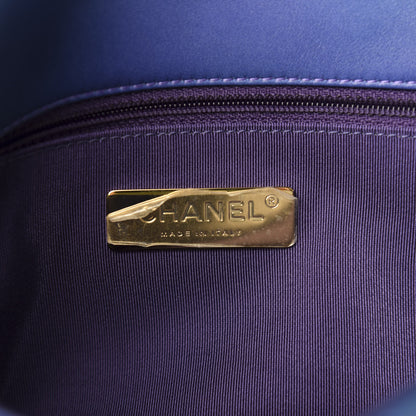 Chanel Tie Dye Calfskin Quilted Medium Chanel 19 Flap Blue Purple 7 of 13