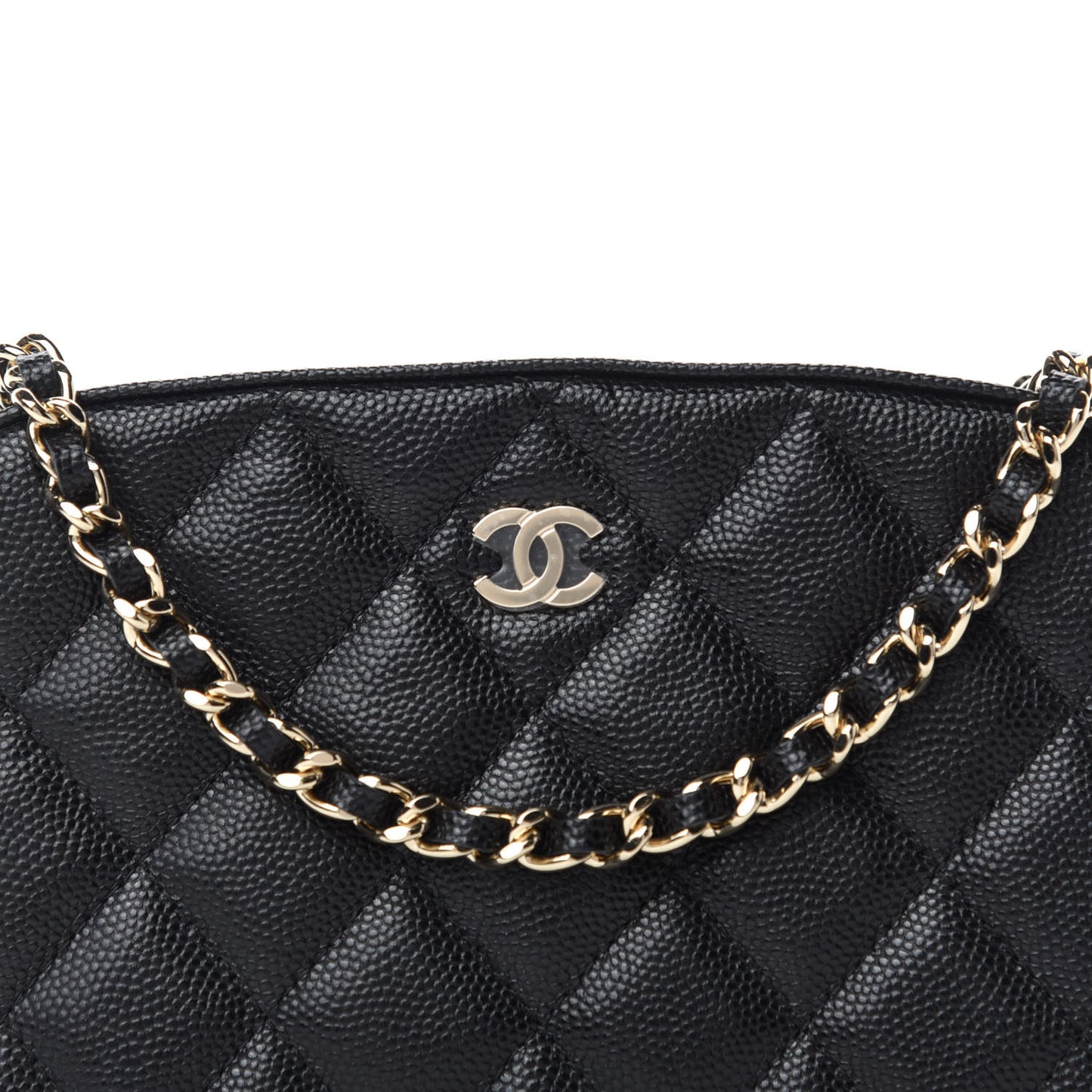 Caviar Quilted Vanity With Chain Black