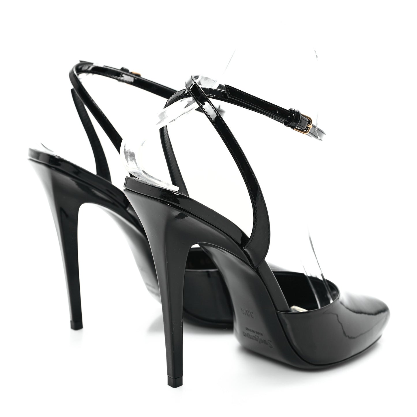 Patent Calfskin La Scandale 110 Sandals 38.5 Black