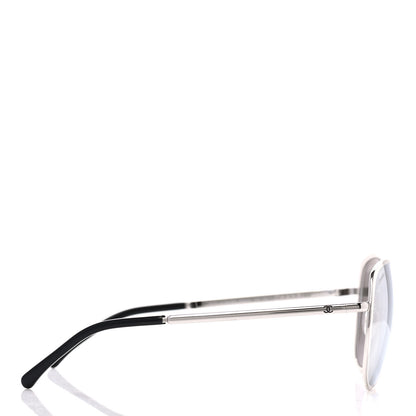 Chanel Mirrored Pilot Summer Sunglasses 4223 Silver 3 of 8