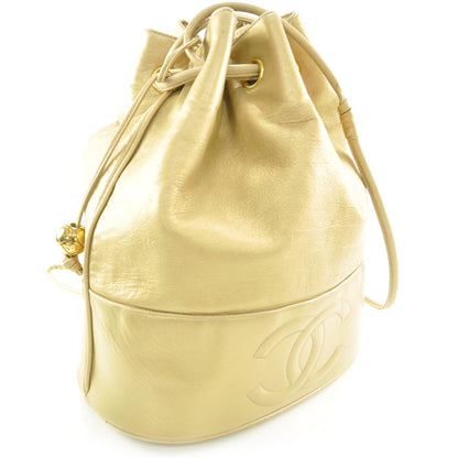 Chanel Lambskin CC Drawstring Bag Gold 3 of 9