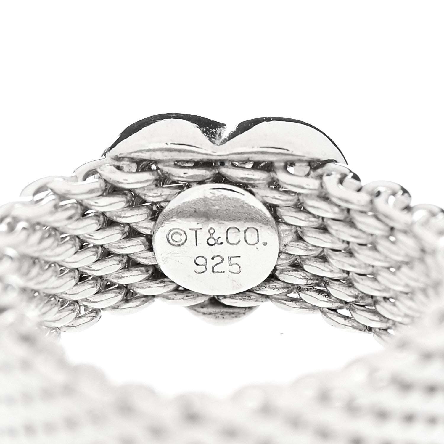 Tiffany Sterling Silver Somerset Mesh Heart Ring 49 4.75 4 of 4