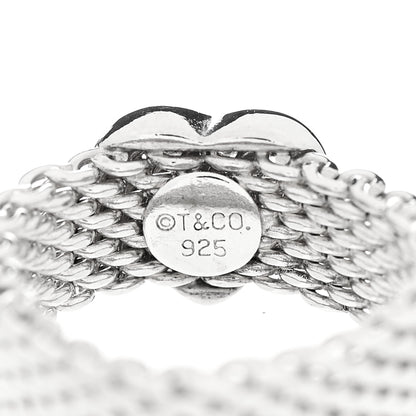Tiffany Sterling Silver Somerset Mesh Heart Ring 49 4.75 4 of 4