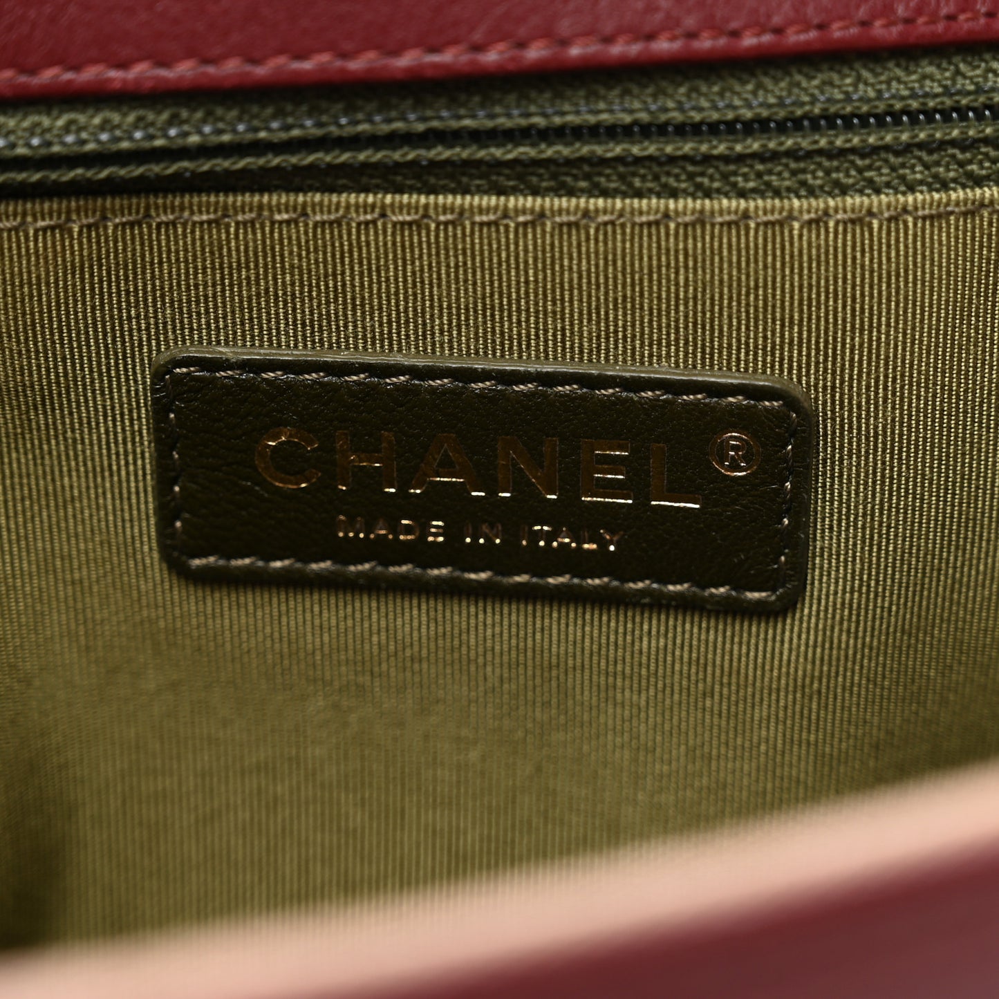 Lambskin Quilted Large Boy Flap Dark Red