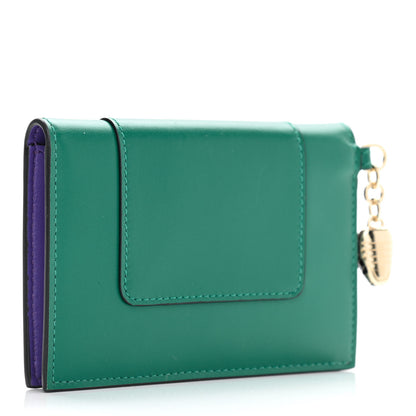 Bulgari Serpenti Calfskin Card Case Emerald Green Amethyst 3 of 7