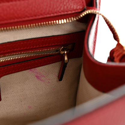 Gucci Dollar Calfskin Medium Soho Top Handle Satchel Hibiscus Red 11 of 16