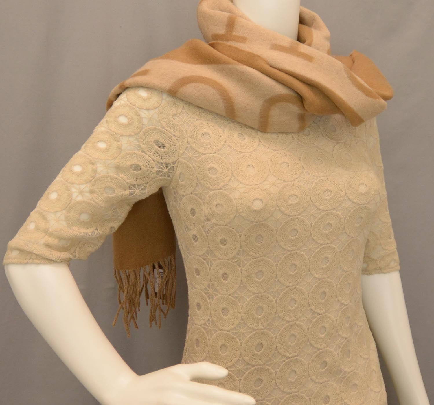 Louis Vuitton Cashmere Baroda Scarf Camel 3 of 5