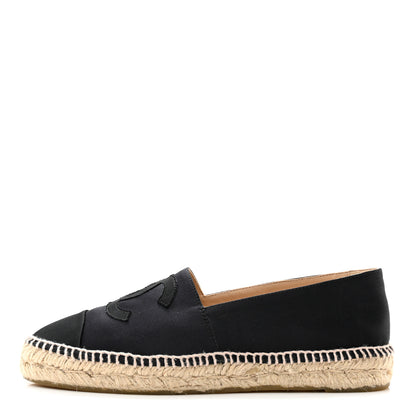 Chanel Satin Grosgrain Espadrilles 39 Black 1 of 12