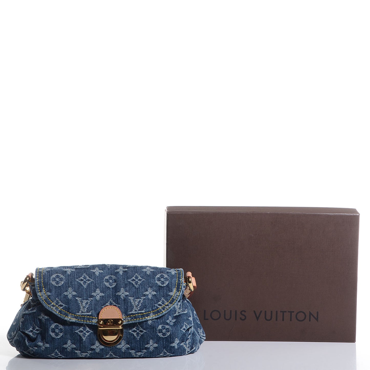 Monogram Denim Mini Pleaty Blue