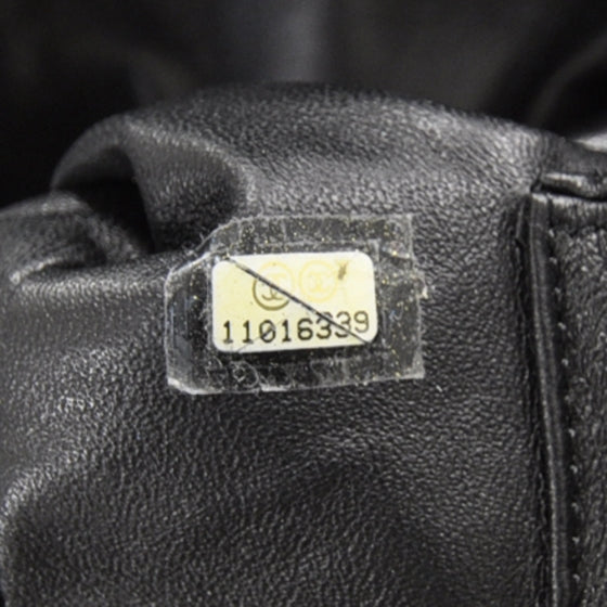 Chanel Leather Luxe Ligne Medium Bowler Metallic Black 7 of 10