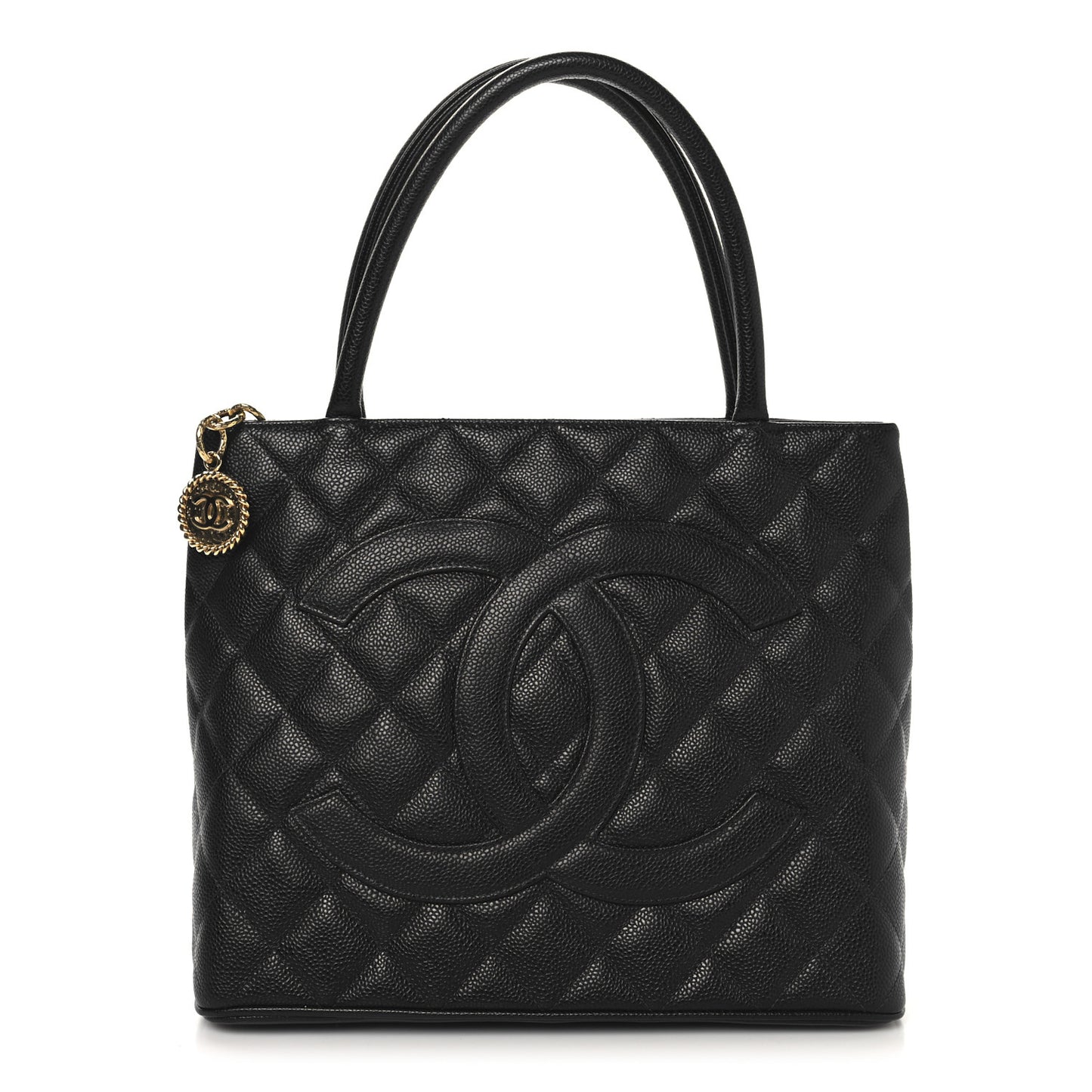 Caviar Quilted Medallion Tote Black