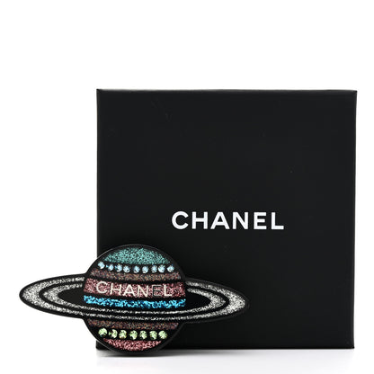 Chanel Glittered Resin Strass Planet Brooch Silver Blue Pink 5 of 5