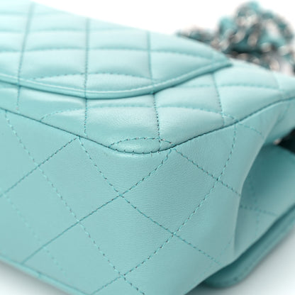 Chanel Lambskin Quilted Mini Rectangular Flap Light Blue 12 of 13