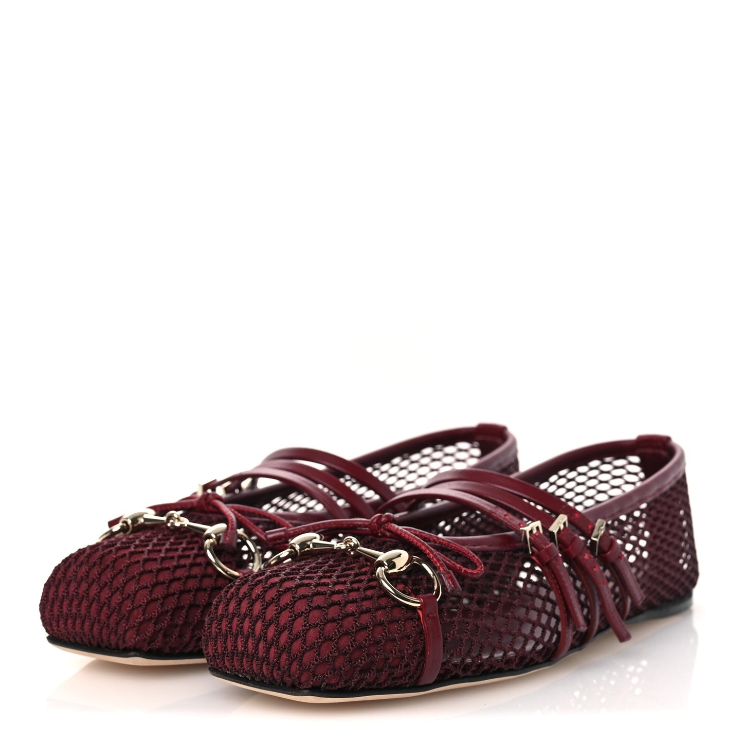 Video Net Nappa Horsebit Ballerina Flats 38 Rosso Ancora