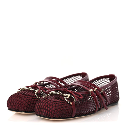 Gucci Video Net Nappa Horsebit Ballerina Flats 38 Rosso Ancora 4 of 10