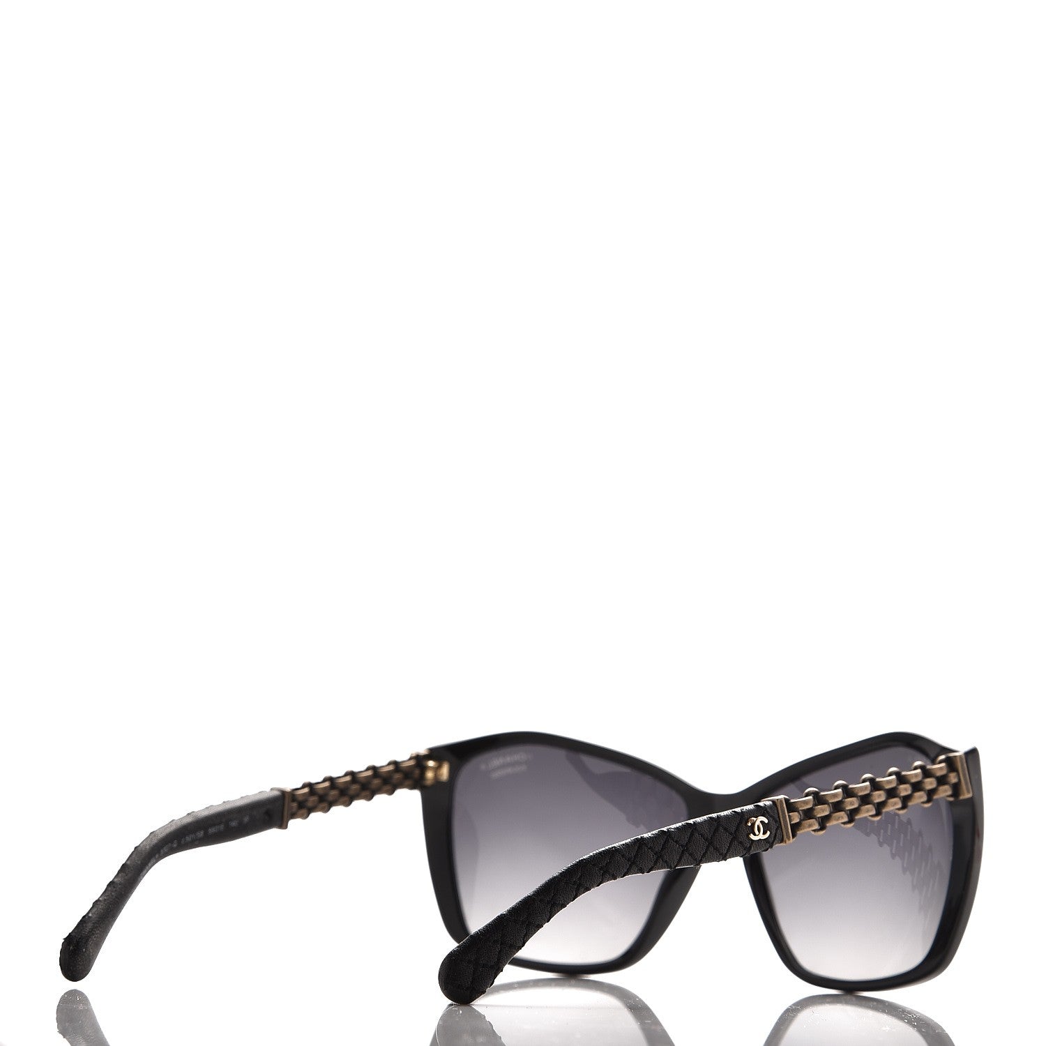 Chanel Lambskin Quilted Reissue Polarized Sunglasses 5327-Q Black 4 of 10