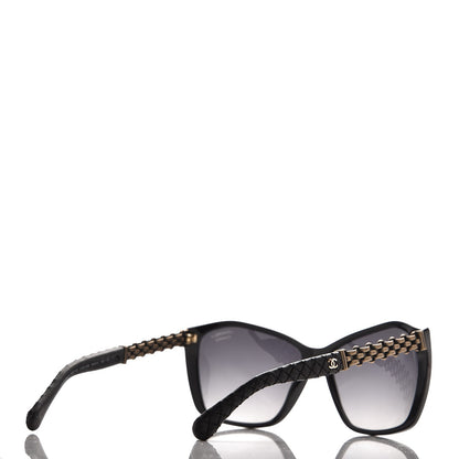 Chanel Lambskin Quilted Reissue Polarized Sunglasses 5327-Q Black 4 of 10