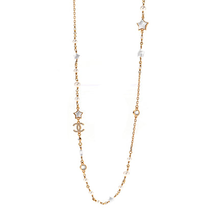 Chanel Pearl CC Star Long Necklace Gold 1 of 6