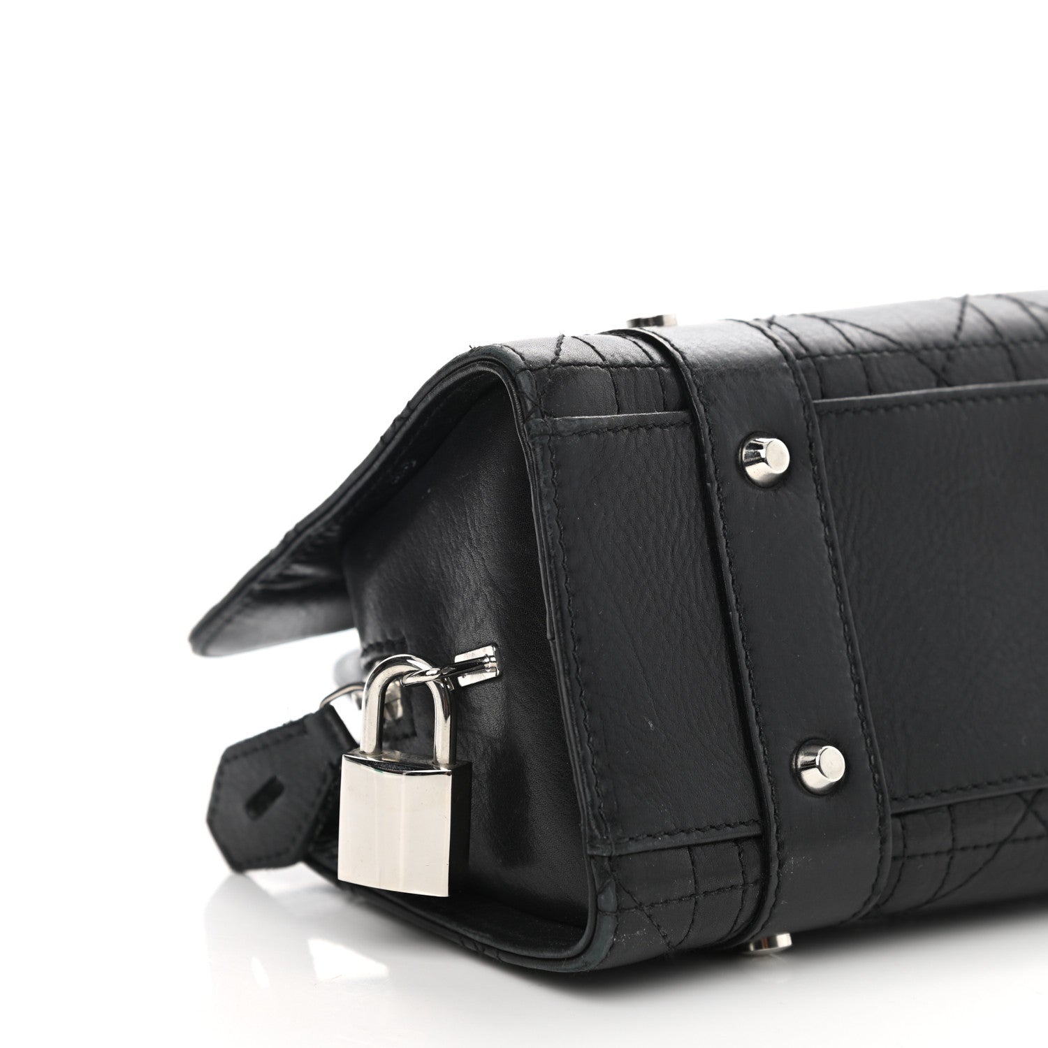 Christian Dior Calfskin Cannage Stitched Small Lady East West Lady Dior Black 9 of 16