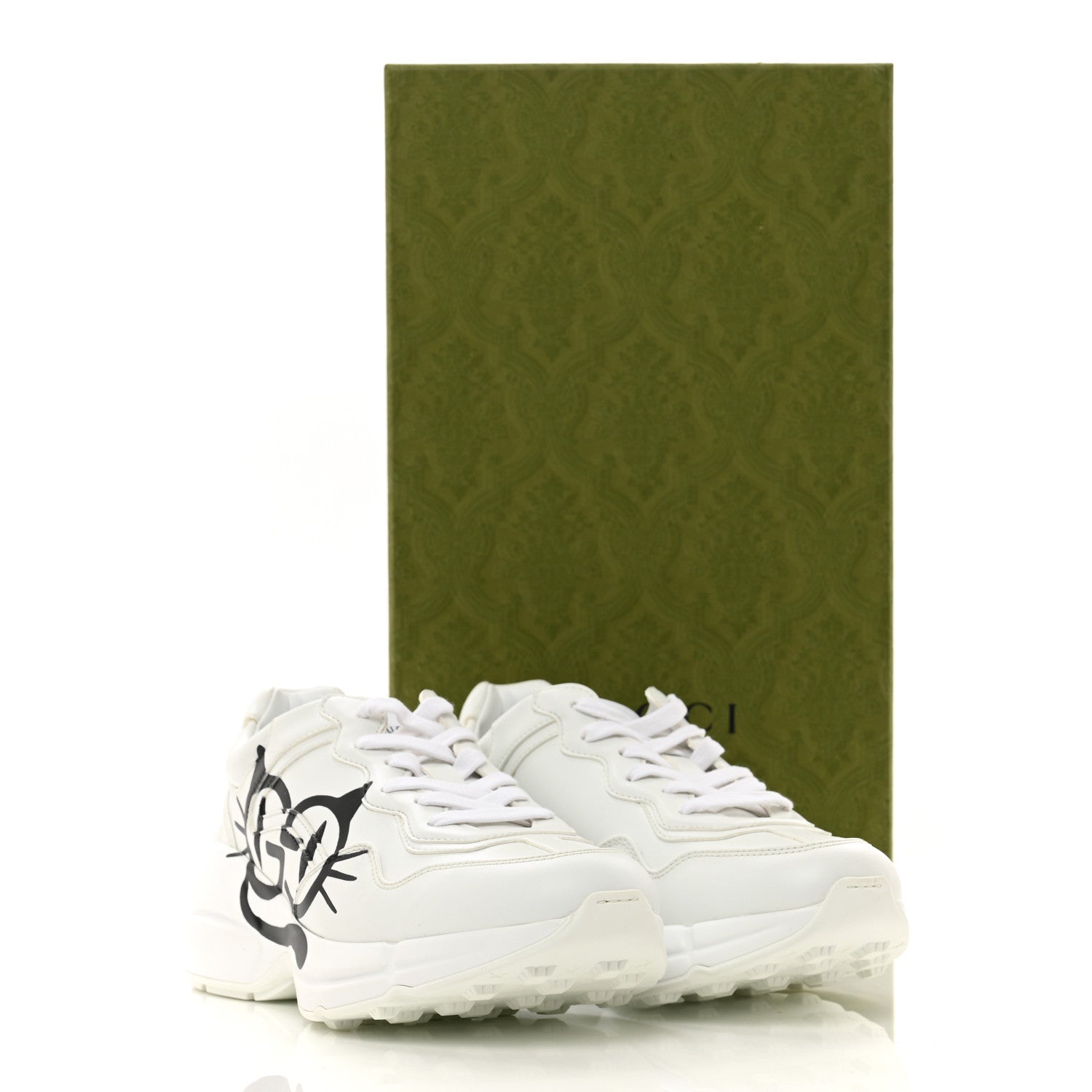 Gucci Demetra Cat Eyes Womens Rhyton Sneakers 37.5 White 9 of 9