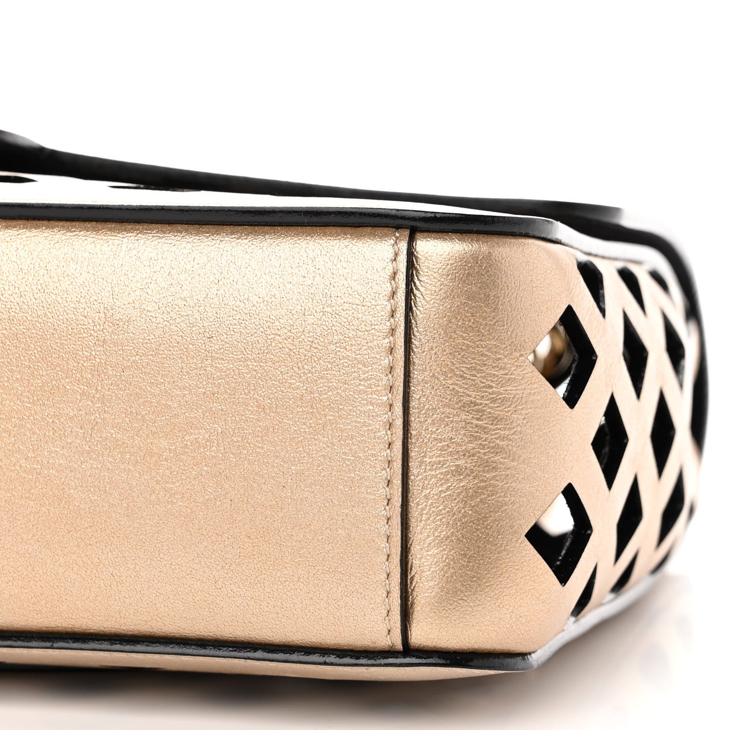 Chanel Metallic Lambskin Sea Through Flap Gold Black 12 of 12
