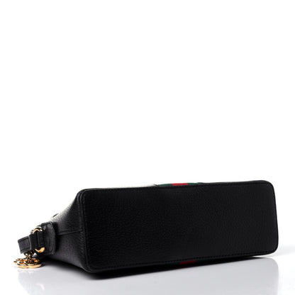 Gucci Calfskin GG Web Small Ophidia Dome Shoulder Bag Black 3 of 5
