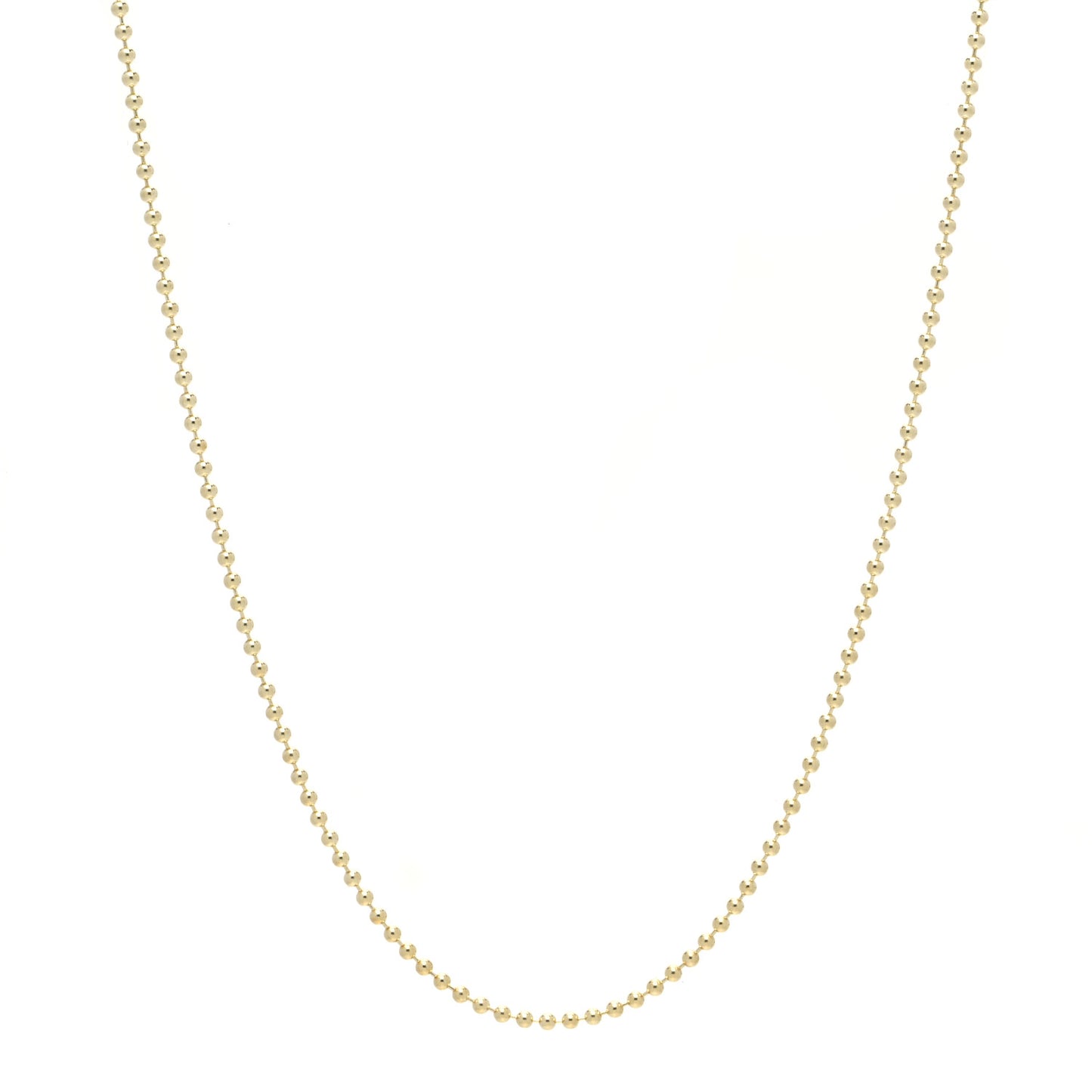 18K Yellow Gold Ball Chain Necklace 18"