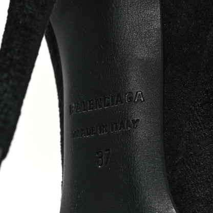 Balenciaga Velvet Spandex Extreme Pointed Toe Knife Ankle Boots 37 Black 7 of 8