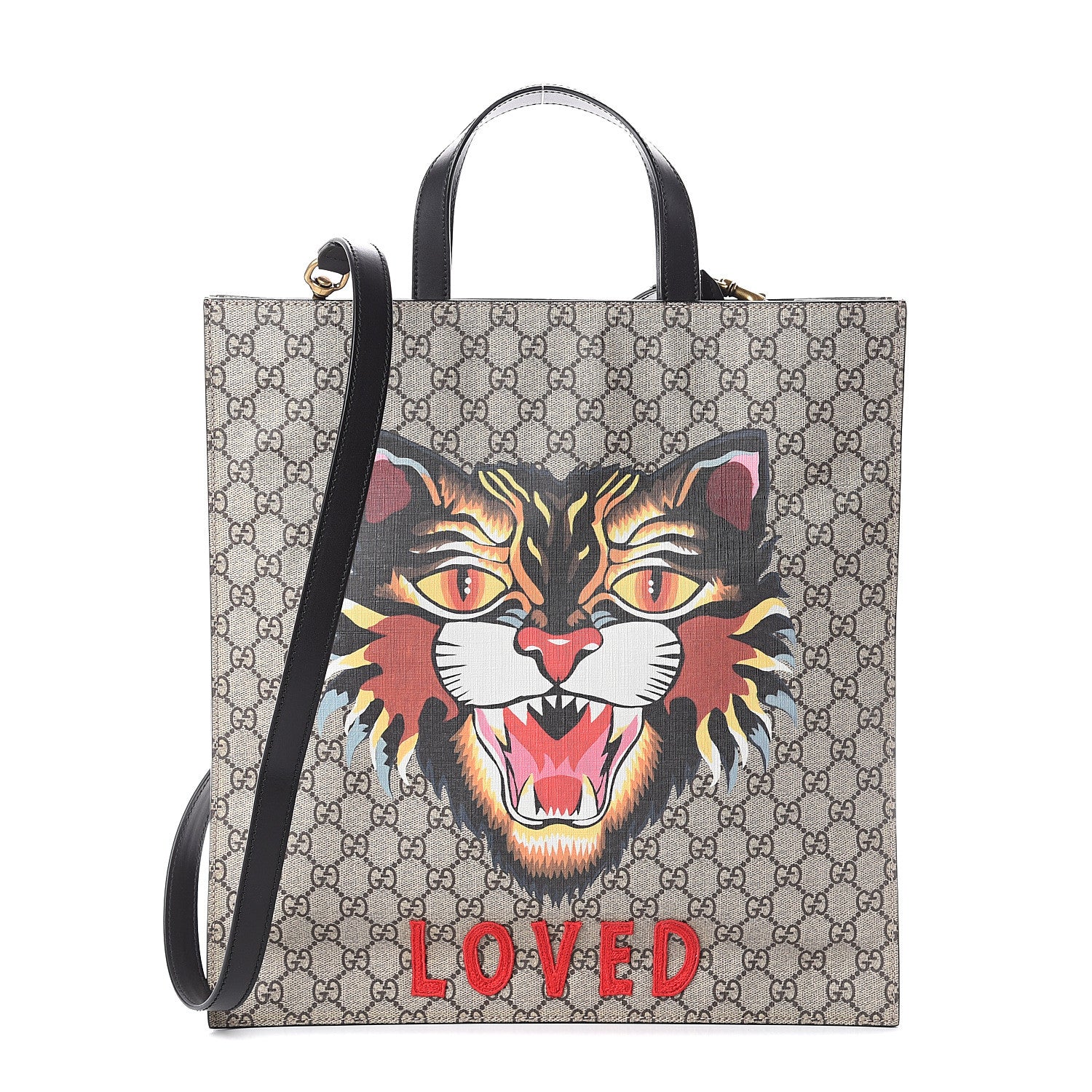 Gucci GG Supreme Monogram Angry Cat Vertical Tote 1 of 8
