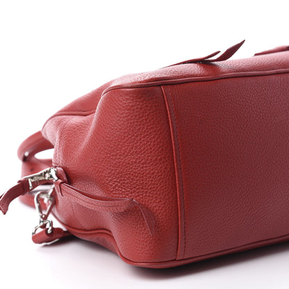 Prada Vitello Daino Satchel Rosso 5 of 9