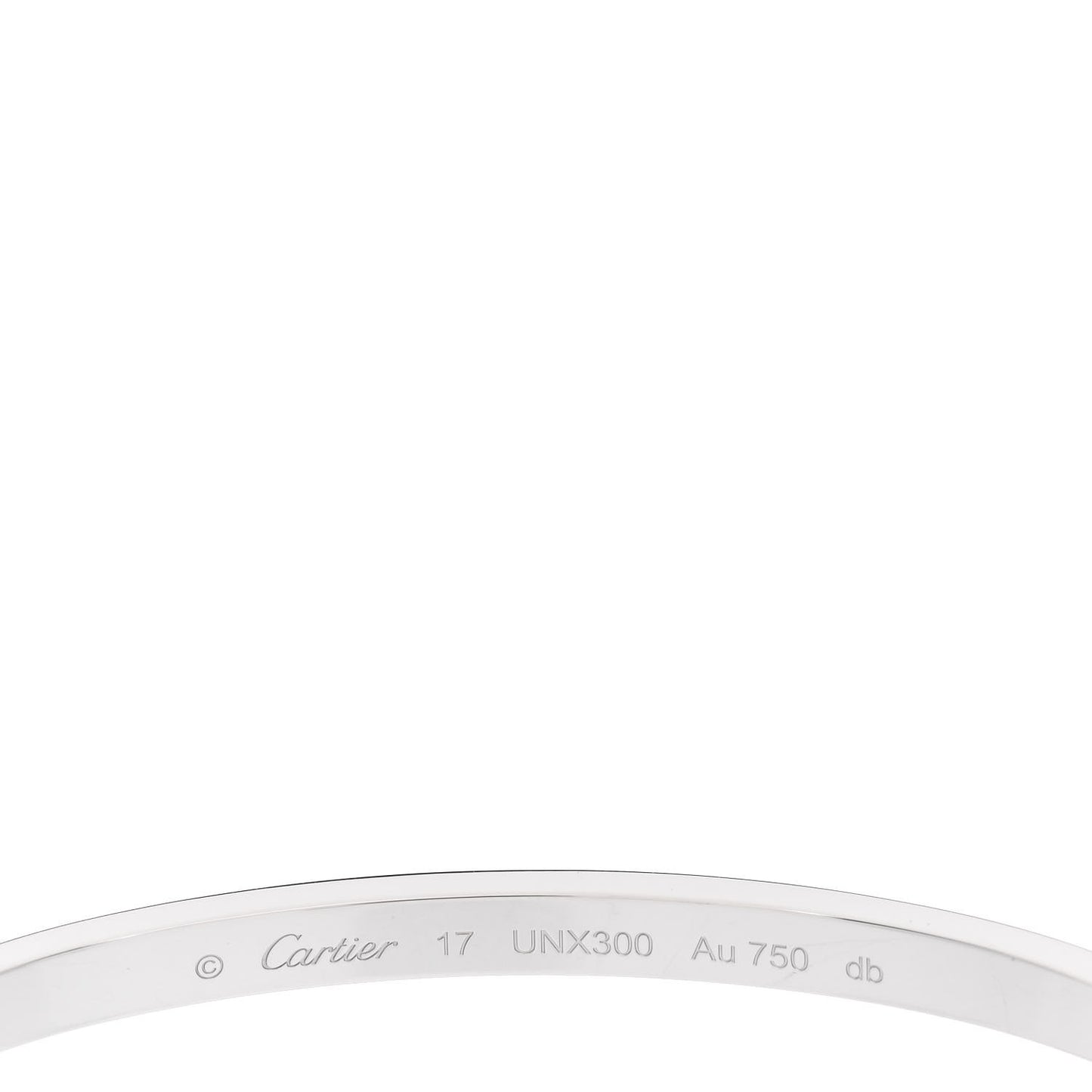 18K White Gold Small LOVE Bracelet 17
