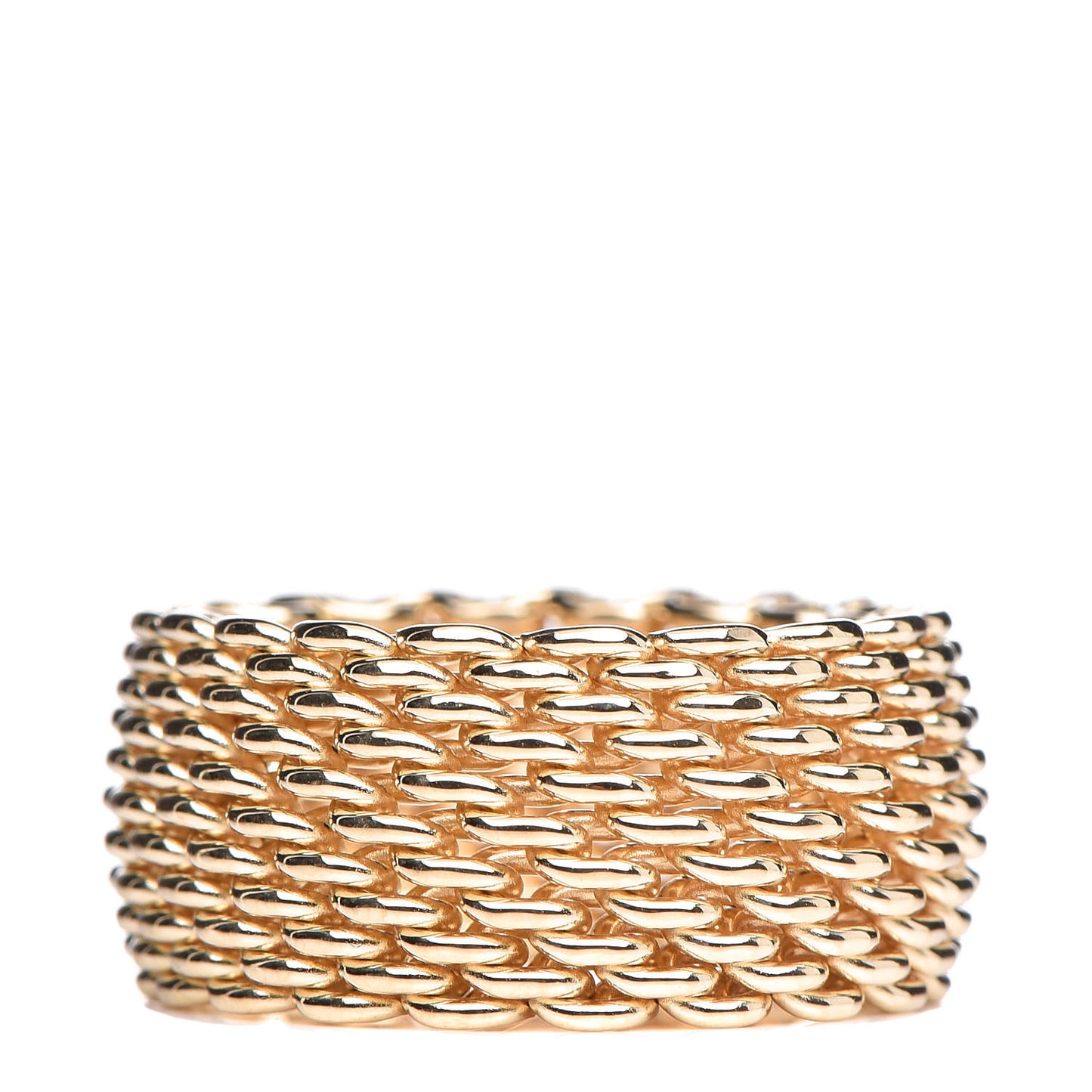 18K Yellow Gold Wide Mesh Somerset Ring 53 6.5