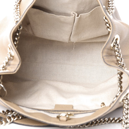 Gucci Pebbled Calfskin Medium Soho Chain Shoulder Bag Beige 5 of 12