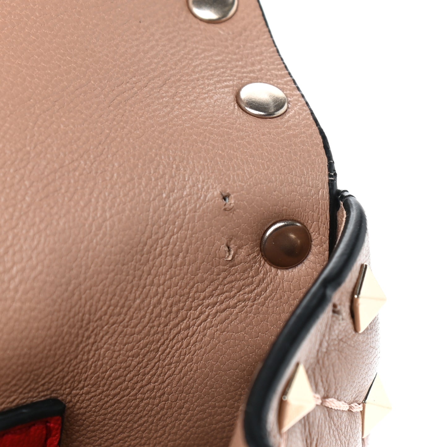 Nappa Large Rockstud Spike Shoulder Bag Soft Noisette