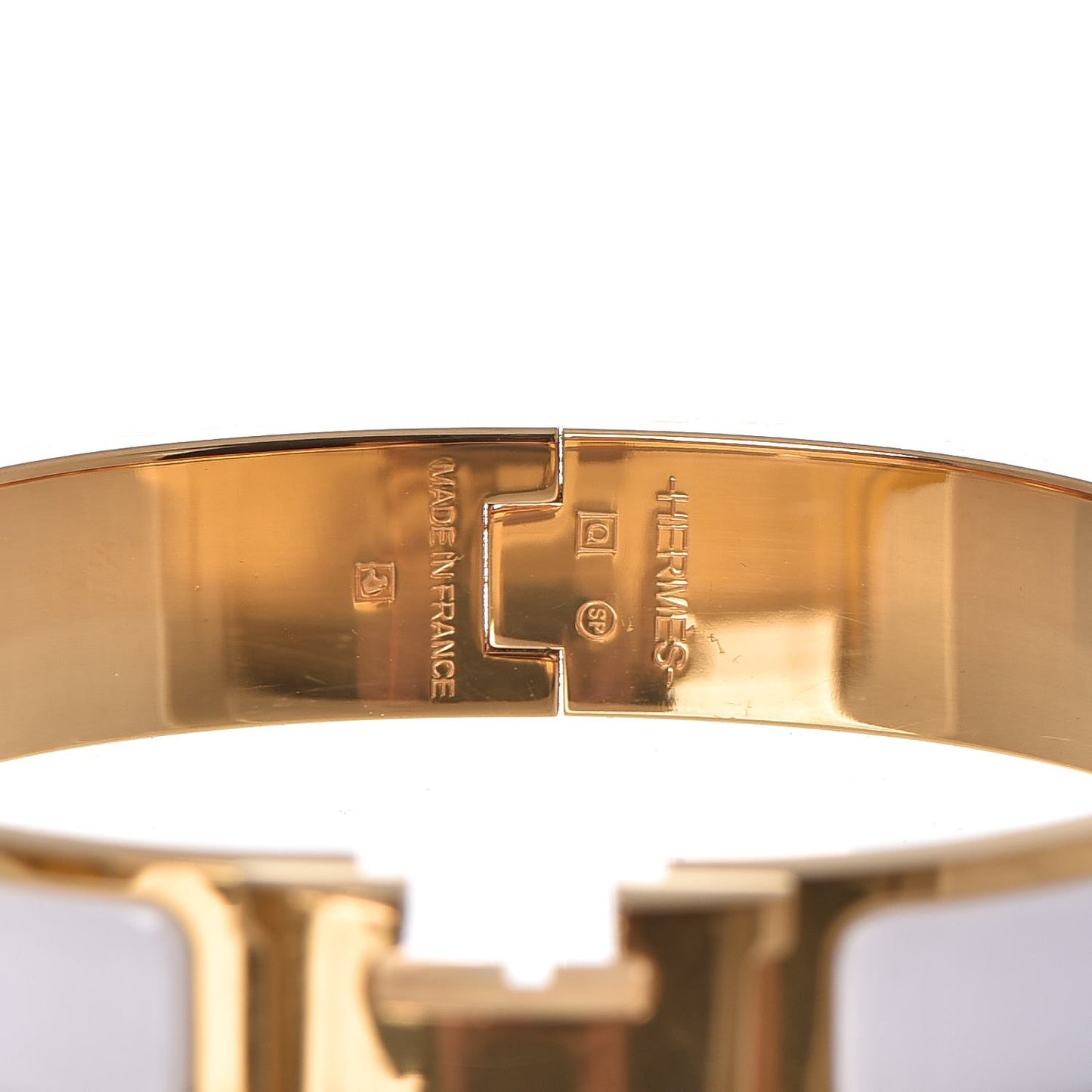 Enamel Narrow Clic Clac H Bracelet PM White