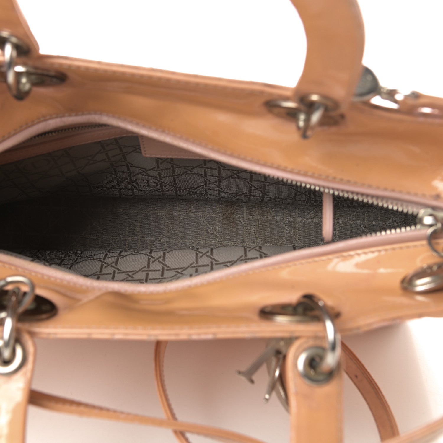 Christian Dior Patent Cannage Large Lady Dior Beige 5 of 19