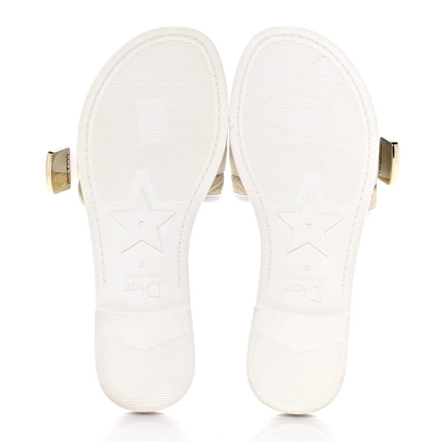 Christian Dior Technical Stretch Fabric Etoile Dio(r)evolution Slide Sandals 37 White Gold 5 of 8