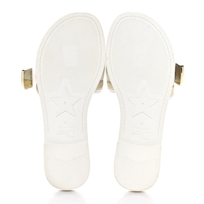 Christian Dior Technical Stretch Fabric Etoile Dio(r)evolution Slide Sandals 37 White Gold 5 of 8