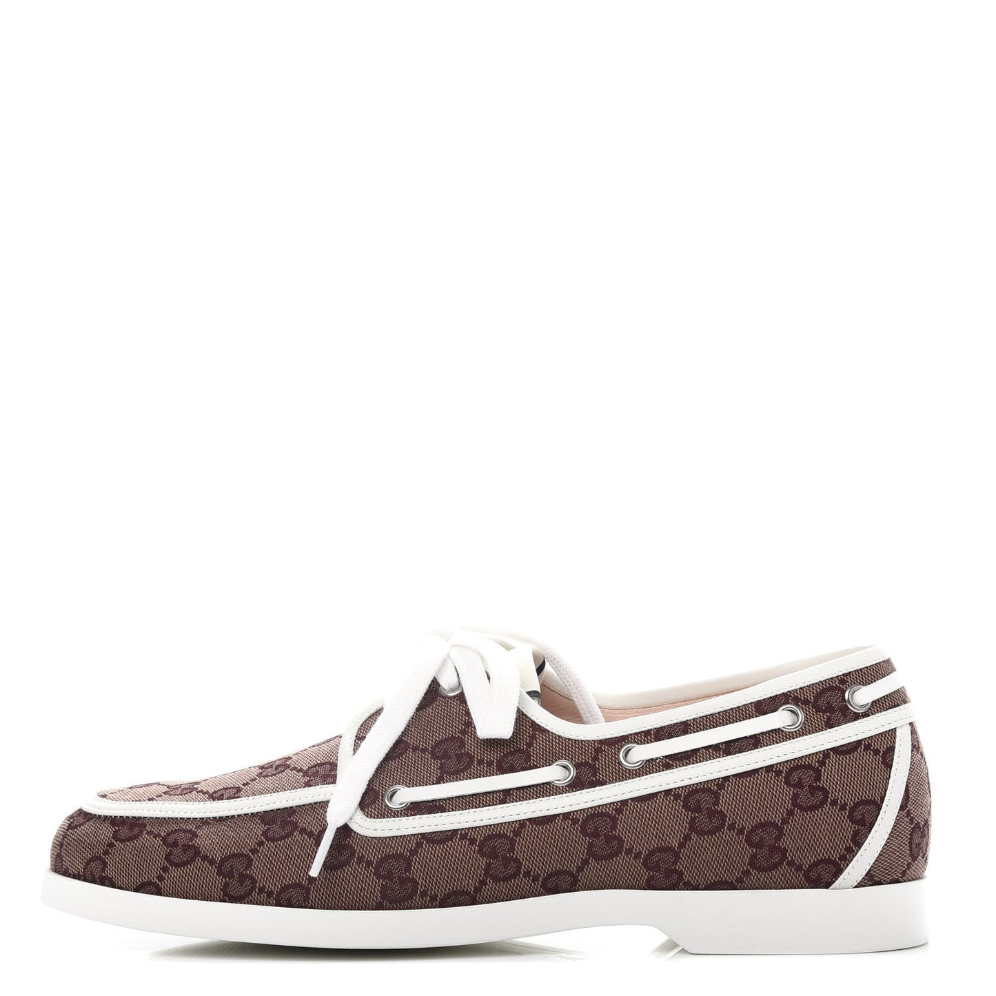Monogram Mens Boat Shoes 9 Sahara Rubino White