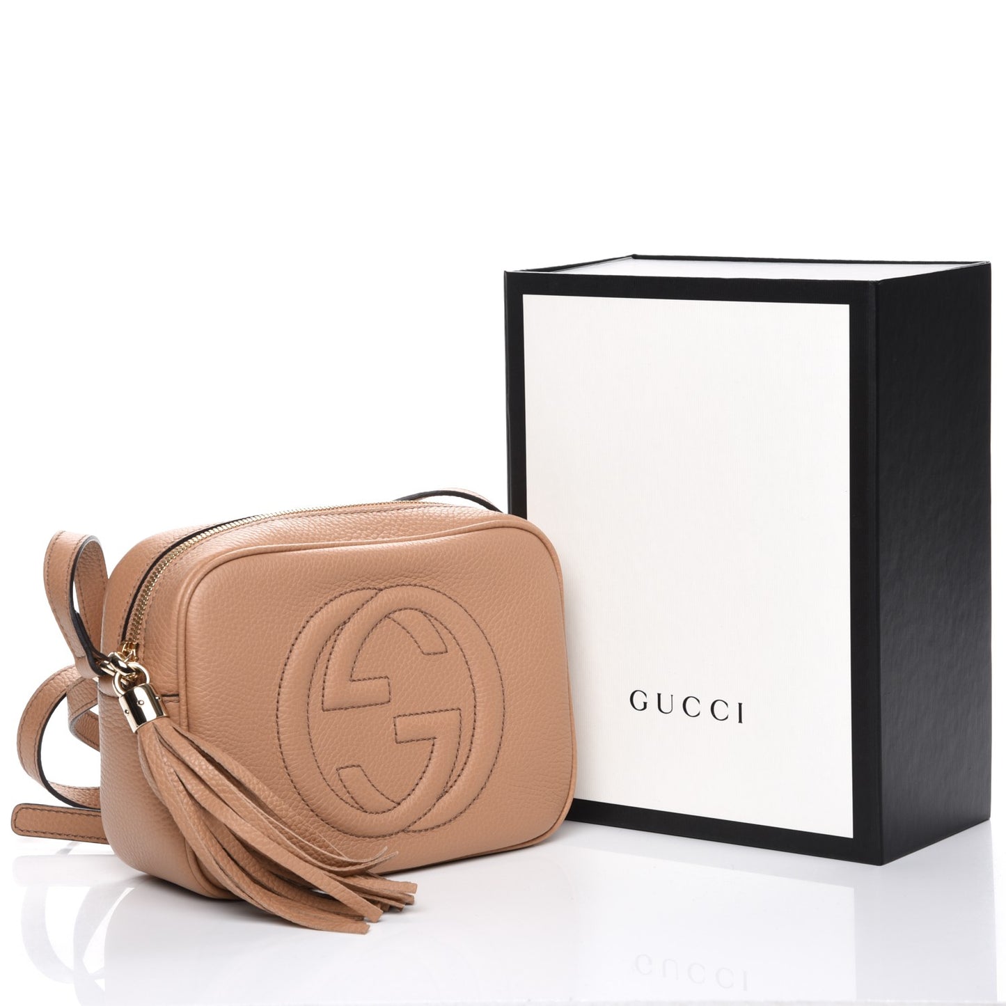Pebbled Calfskin Small Soho Disco Bag Camelia