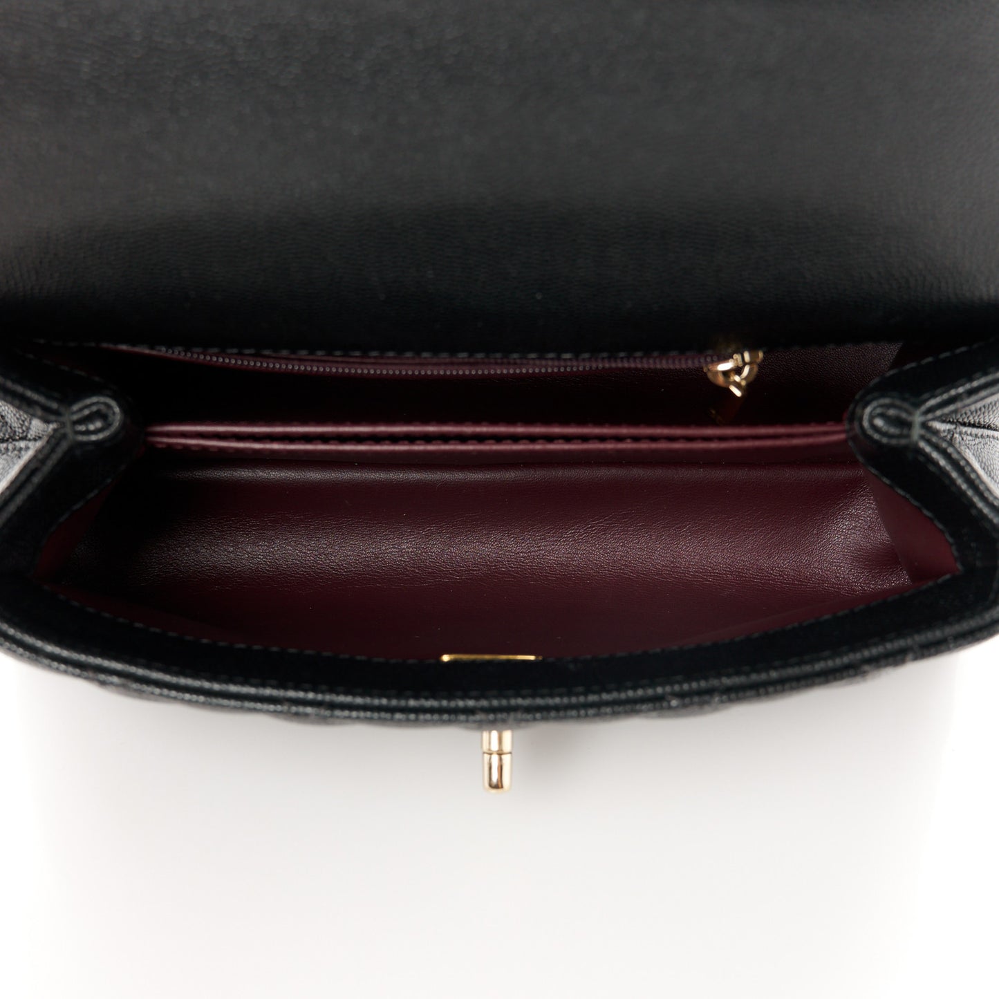 Caviar Quilted Mini Coco Handle Flap Black
