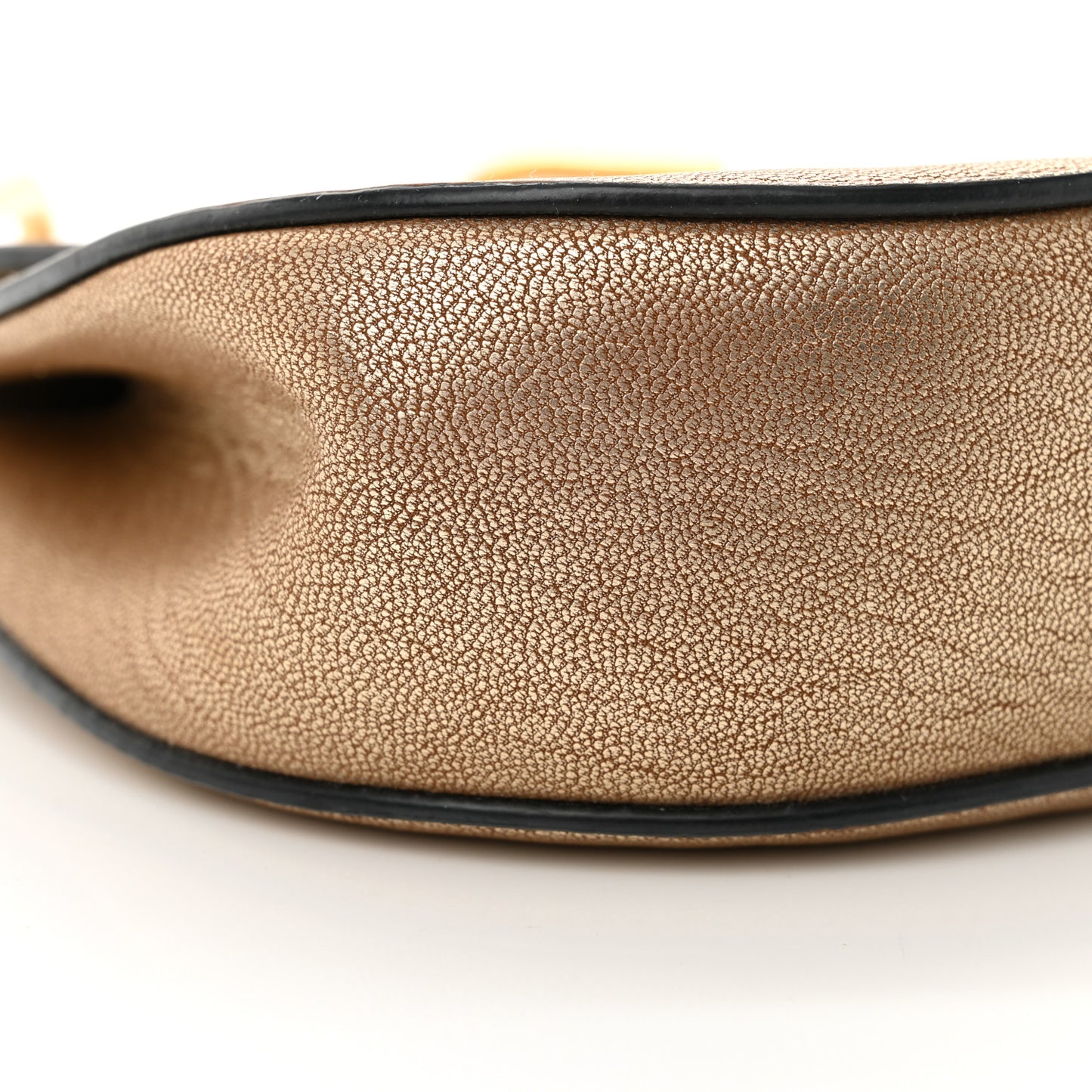 Metallic Goatskin Mini Drew Shoulder Bag Pale Gold