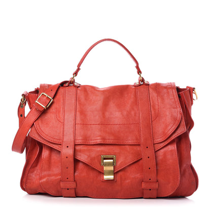 Proenza Schouler Lambskin PS1 Extra Large Satchel Lipstick Red 1 of 15